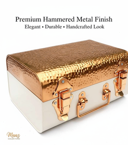 New Hot Selling Foldable Metal <b>Rectangle</b> Trunk Box Handmade Classic Stylish Storage Box with Gold Plating - Product Image 3