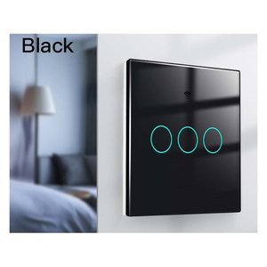 86x86 parete Wifi interruttore Touch pannello 3 pulsanti colore nero WiFi + RF 433 compatibile con Amazon Alexa e Google Home- - Product Image 4