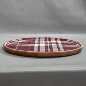 Bandeja de servicio de madera de mango hecha a mano de alta calidad, diseño sofisticado con acabado de grano natural y bordes curvos artísticos - Product Image 6