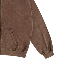 เสื้อฮู้ดซิปทรงโอเวอร์ไซส์สไตล์วินเทจ ล้างสีแบบแอซิด สไตล์ดิสเทรส ผ้าหนา สำหรับผู้ชาย ฤดูใบไม้ร่วง ฤดูหนาว 2026 - Product Image 3