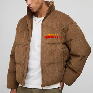 Veste à bulles chaude de grande taille de style hip-hop sur mesure pour hommes veste à col montant en duvet de canard avec logo imprimé personnalisé - Product Image 4