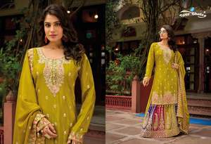 กระโปรงฟิวชั่นพื้นเมืองสำหรับผู้หญิงกระโปรงบานปักลายสไตล์ดั้งเดิมอินเดีย - Product Image 4