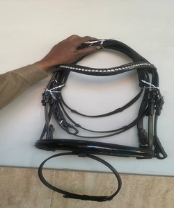 Brida de Cuero para Caballo en Negro, Marrón y Azul, Hecha a Mano con Cristales, Fabricante y Proveedor Indio al por Mayor, Tienda de Artículos Ecuestres de Kanpur, India - Product Image 2
