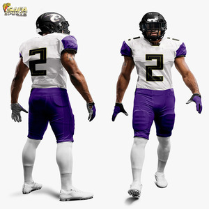 Venta al por mayor uniformes de fútbol americano personalizados conjuntos de camisetas de fútbol juvenil con camisa de sublimación completa de talla grande - Product Image 2