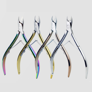 Coupe-cuticules à 16 mâchoires en or rose pour ongles, pinces à manucure à double ressort, quatre couleurs pour les doigts et les orteils-Outil de beauté en acier - Product Image 1