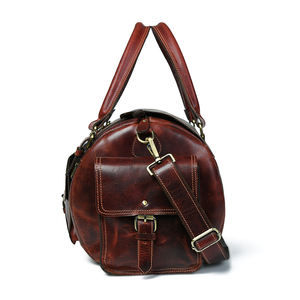 Sac en cuir Duffle de haute qualité avec fermeture à glissière sac de voyage en cuir de style mode pour l'extérieur - Product Image 4