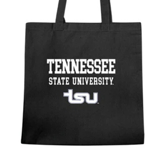 TSU Tennessee State University Bolsa de compras de algodón Negro con logotipo impreso para el campus y eventos Artículo promocional - Product Image 2