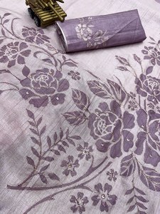 Blusa sari con estampado de flores bordadas a mano de seda Tussar pura de alta calidad para fiesta, Exportación teñida por primera vez, precio barato - Product Image 6