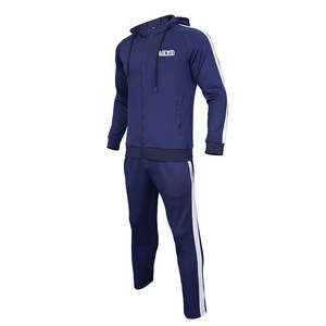 Mode ajusté imprimé équipe noir Gym survêtement pour hommes vêtements de Sport sweatwear deux pièces blanc Sport survêtement hommes - Product Image 5