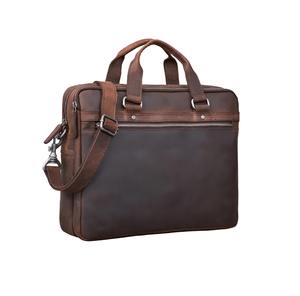 Sac messager pour ordinateur portable en cuir véritable brun foncé, sac à main d'affaires unisexe fait à la main pour le travail et l'utilisation d'un ordinateur portable, léger - Product Image 6