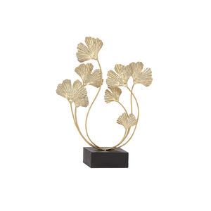 Centro de mesa decorativo de alta calidad, arte de rama de flor dorada de Metal con Base plateada para artículos de decoración del hogar personalizables interiores - Product Image 6