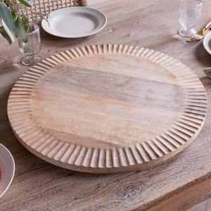 Bandeja Giratoria Redonda de Madera Natural para Vajilla, Organizador Giratorio de Madera para Cocina, Bandeja Giratoria para Gabinete o Encimera - Product Image 3