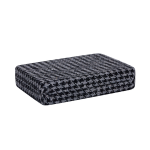 세련된 Houndstooth 패브릭 여행 보석 상자 거울과 미니 휴대용 반지 귀걸이 주최자 - Product Image 4