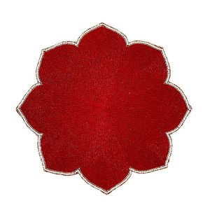 Sets de table brodés de perles de rocaille florales pour une décoration de table élégante, sets de table brodés de perles de rocaille artisanales, design artisanal - Product Image 6