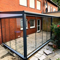 Villa Bersertifikat CE dengan Teras Belakang Aluminium, Wintergarden, Glazen Overkapping, Verglaster Terrassendach, Glazed Terrace, dan Veranda
