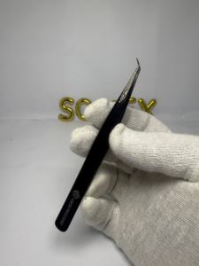 Pinzas de diferentes colores para mujer, herramienta de kit de belleza en pinzas de pestañas de Punta curva Premium - Product Image 5