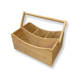 Couverts de rangement en bois pour intérieur et extérieur Condiments Couverts et ustensiles Caddy Organisateur de cuisine Caddy en bois pour le stockage - Product Image 3