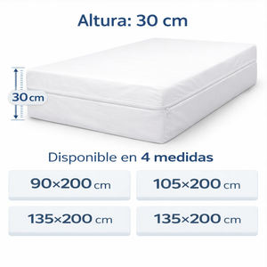 Coprimaterasso Bianco con Cerniera 'L' Aderente per Materassi Alti 30cm Lavabile in Lavatrice Cotone Traspirante Semplice Minimalista per Uso Domestico - Product Image 4