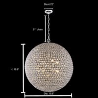 Lámpara de Techo Colgante de Cristal Brillante con Pantalla de Cristal Ajustable, Lámpara de Comedor para Sala de Estar
