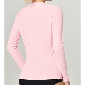 T-shirts Rash Guard pour femmes de qualité supérieure, coupe ajustée, col rond, protection UPF50+, séchage rapide, respirant, vêtements d'extérieur, manches longues, OEM - Product Image 2