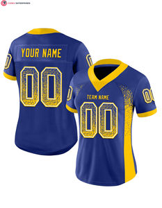 Custom Royal Yellow-White Mesh Drift Moda Fútbol Jersey - Product Image 2