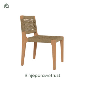 Juego de Comedor Moderno para Exteriores, Madera de Teca Maciza, Silla de Mimbre y Ratán, Cojín Impermeable, Muebles para Jardín, Patio, Hotel, Villa - Product Image 5