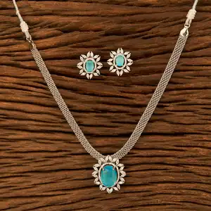 Cz B2B – vente en gros en ligne, ensemble de pendentifs en diamant américain classique avec placage Rhodium en inde - Product Image 1