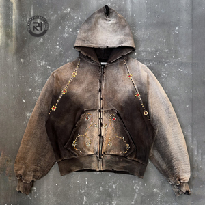 Sudadera con Capucha Extra Grande de Estilo Vintage con Lavado Ácido, Sudadera Personalizada 100% Algodón, Ropa Urbana Unisex, Venta al por Mayor, MOQ, Alta Calidad - Product Image 1