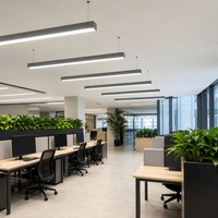 Espace de travail de bureau moderne, luminaire linéaire suspendu en aluminium LED de 1200 mm, dimmable, 6000K, lampe de plafond