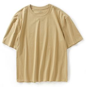 Haute qualité 100% coton hommes T-Shirt goutte épaule manches courtes col rond coupe ample été haut à manches courtes - Product Image 2