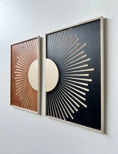 Tenture murale de bohème tissée à la main avec motif de diamant, panneau en bois fait à la main avec art textile moderne pour les intérieurs de couloirs - Product Image 5