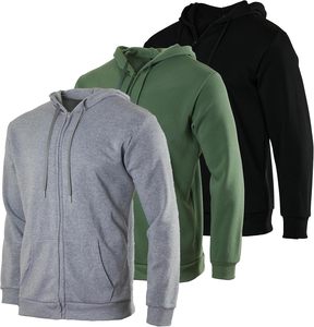 Sudadera atlética Premium para hombre, chaqueta de manga larga con cremallera completa, sudadera con capucha con estampado en relieve, lana de invierno, técnicas bordadas ODM - Product Image 6