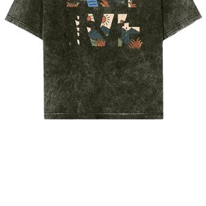 T-shirt surdimensionné en coton délavé à l'acide, de haute qualité, pour homme, noir, style streetwear, 300 g/m², effet usé. - Product Image 5