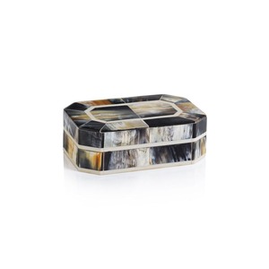 Boîte à bijoux artisanale en corne noire et brune |   Boîte de rangement ronde élégante pour bijoux, souvenirs et décoration intérieure, échantillon gratuit - Product Image 3