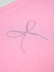 Sudadera rosa claro con lazo de diamantes de imitación para mujer, jersey con hombros descubiertos, recortado, manga larga, algodón suave, Polar, estilo callejero Y2K - Product Image 4