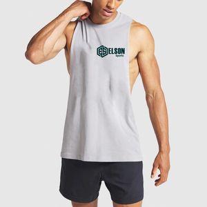 เสื้อกล้ามสำหรับเล่นกีฬาฟิตเนสยิมฟิตเนสผ่าข้างแห้งเร็วโอเวอร์ไซส์สไตล์ใหม่ - Product Image 1