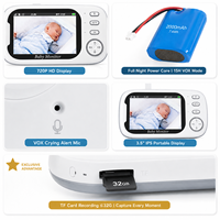 Moniteur bébé HD ABM600 3,5 pouces, caméra 720P, 2,4 GHz FHSS, sans WiFi, sécurité locale, enregistrement sur carte TF, vision nocturne VOX