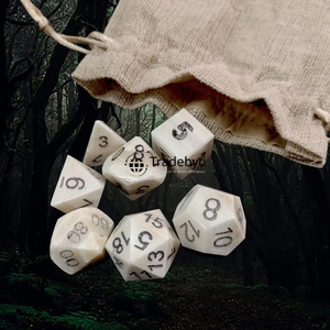 Dados Poliédricos de Hueso Moldeado Premium, 7 Piezas, Ecológicos y Duraderos para Juegos de Mesa, Coleccionistas de RPG, Tradebyd - Product Image 3