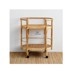 ¡Producto caliente al por mayor! Carrito de Bar de ratán, carrito de comedor de ratán, carrito de servicio para restaurante, mesa auxiliar, proveedor de Vietnam - Product Image 3