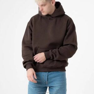 Sweat-shirt à capuche zippé pour homme, 100% coton, manches longues, en polaire, couleur unie, pour l'hiver, mode outdoor, personnalisable, avec poche - Product Image 6