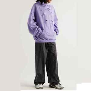 Sudaderas con Capucha Distressed de Alta Calidad con Logotipo Personalizado 2025, Sudaderas Distressed Unisex de Algodón Combinado Más Vendidas - Product Image 2