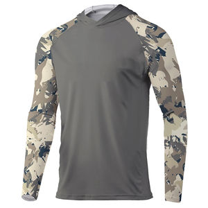 Deportes al aire libre Camisa de pesca Hombres Manga larga con capucha Secado rápido UPF 50 Protección solar Ropa de poliéster - Product Image 2