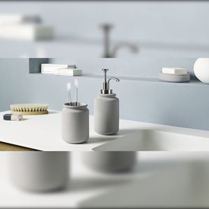 Dispensador de jabón de cerámica Spirella 'Cement' en gris 8 x 19,5 cm - Product Image 4