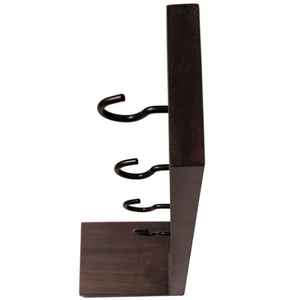 Porte-gobelets en bois personnalisable de style nordique, écologique, support pour tasse à café, organisateur avec plusieurs crochets - Product Image 3