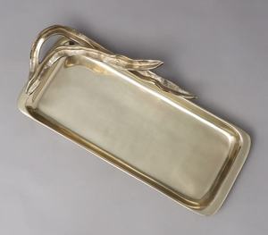 Plateau de service miroir rectangulaire fait main écologique de luxe avec poignées pour la maison et le restaurant - Product Image 3