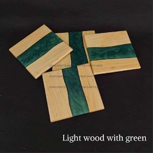 Posavasos de buena calidad de nuevo estilo, posavasos lustroso de resina epoxi de calidad de Río de madera y resina para oficina y hogar de SCI - Product Image 3