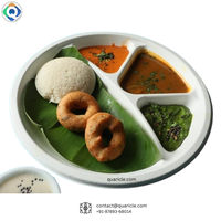 Assiettes en bagasse de canne à sucre personnalisées de 12 pouces, 3 compartiments, écologiques, biodégradables, compostables, robustes, pour mariage, vente en gros