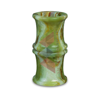 Vase à fleurs artisanal en pierre naturelle Onyx Vert Vif Superbe 2027, toucher réel, haute qualité, robuste, forme naturelle, pour la maison