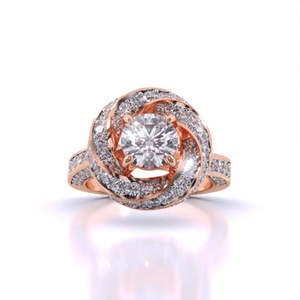 Anillo solitario de diamante de corte redondo de lujo de 1.00 quilates, color F, claridad VS, diamante cultivado en laboratorio en oro de 14 quilates para regalo de aniversario nupcial. - Product Image 2