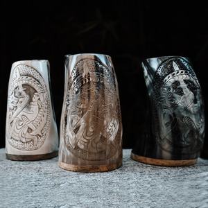 Haute qualité corne de buffle Viking tasse en céramique vierge nouveauté cadeau d'affaires lavable réutilisable pour le vin pour les Occasions d'affaires - Product Image 1
